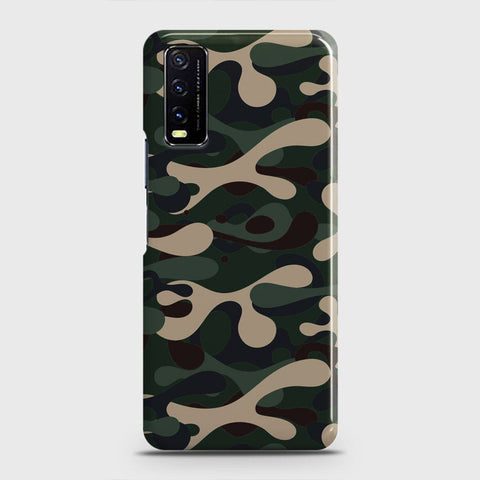 Vivo Y20  Cover - Camo Series - Dark Green Design - Matte Finish - Snap On Hard Case with LifeTime Colors Guarantee
