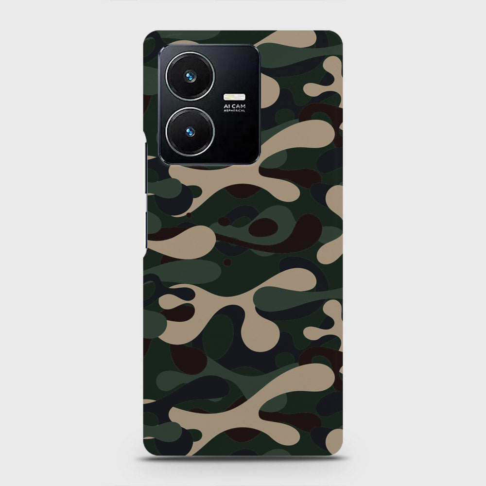 Vivo Y22 Cover - Camo Series - Dark Green Design - Matte Finish - Snap On Hard Case with LifeTime Colors Guarantee