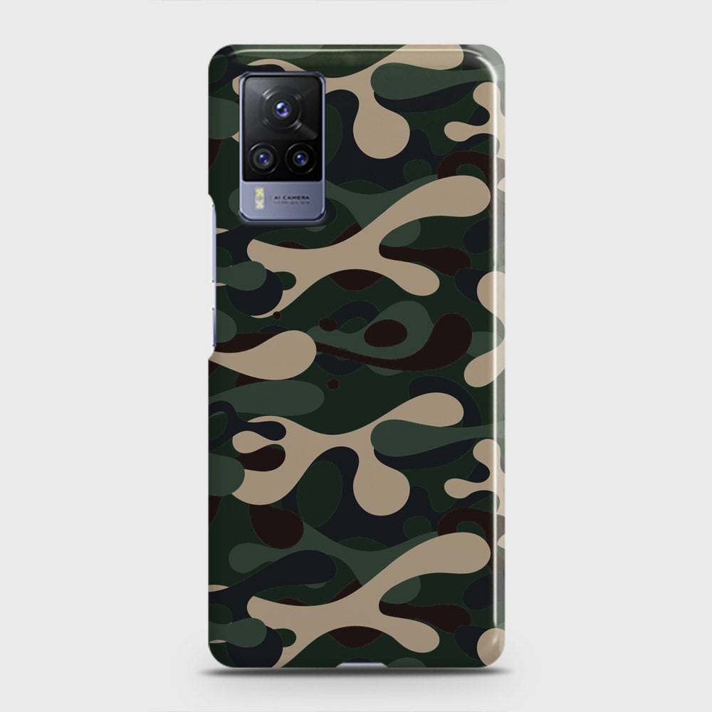 Vivo V21  Cover - Camo Series - Dark Green Design - Matte Finish - Snap On Hard Case with LifeTime Colors Guarantee