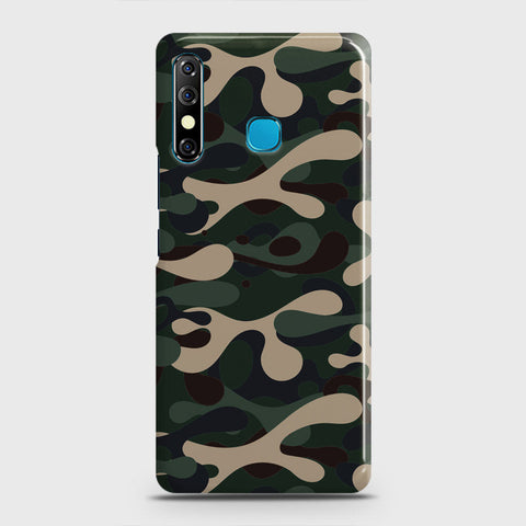 Infinix Hot 8 Cover - Camo Series - Dark Green Design - Matte Finish - Snap On Hard Case with LifeTime Colors Guarantee