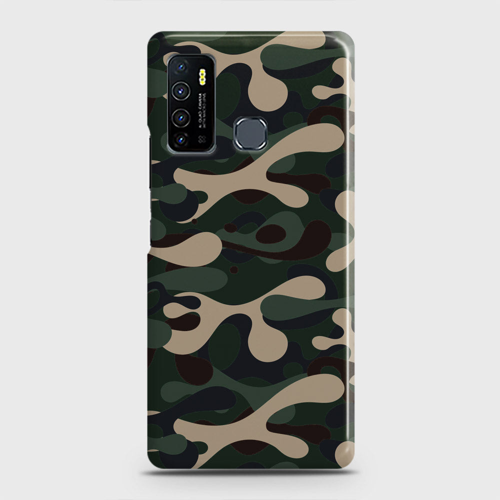 Infinix Hot 9 Pro Cover - Camo Series - Dark Green Design - Matte Finish - Snap On Hard Case with LifeTime Colors Guarantee