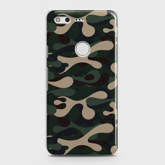 Google Pixel Cover - Camo Series - Dark Green Design - Matte Finish - Snap On Hard Case with LifeTime Colors Guarantee