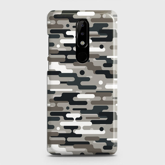 Nokia 3.1 Plus Cover - Camo Series 2 - Black & Olive Design - Matte Finish - Snap On Hard Case with LifeTime Colors Guarantee