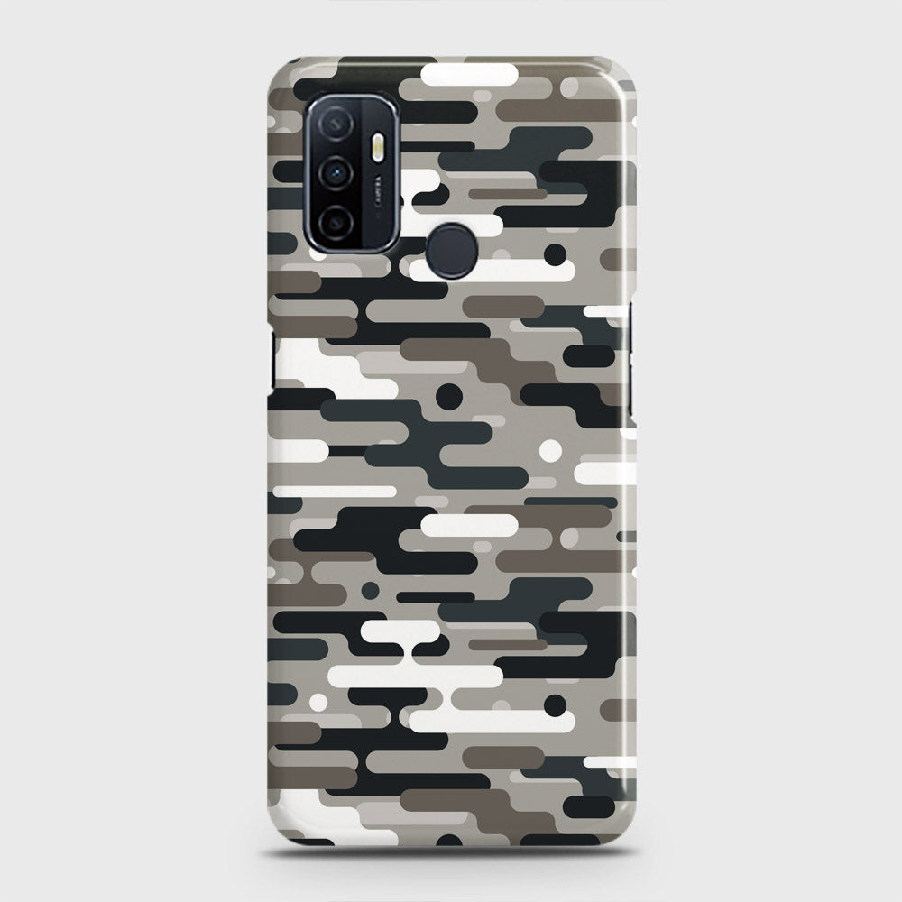 Oppo A53 Cover - Camo Series 2 - Black & Olive Design - Matte Finish - Snap On Hard Case with LifeTime Colors Guarantee