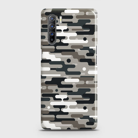 Oppo F15 Cover - Camo Series 2 - Black & Olive Design - Matte Finish - Snap On Hard Case with LifeTime Colors Guarantee