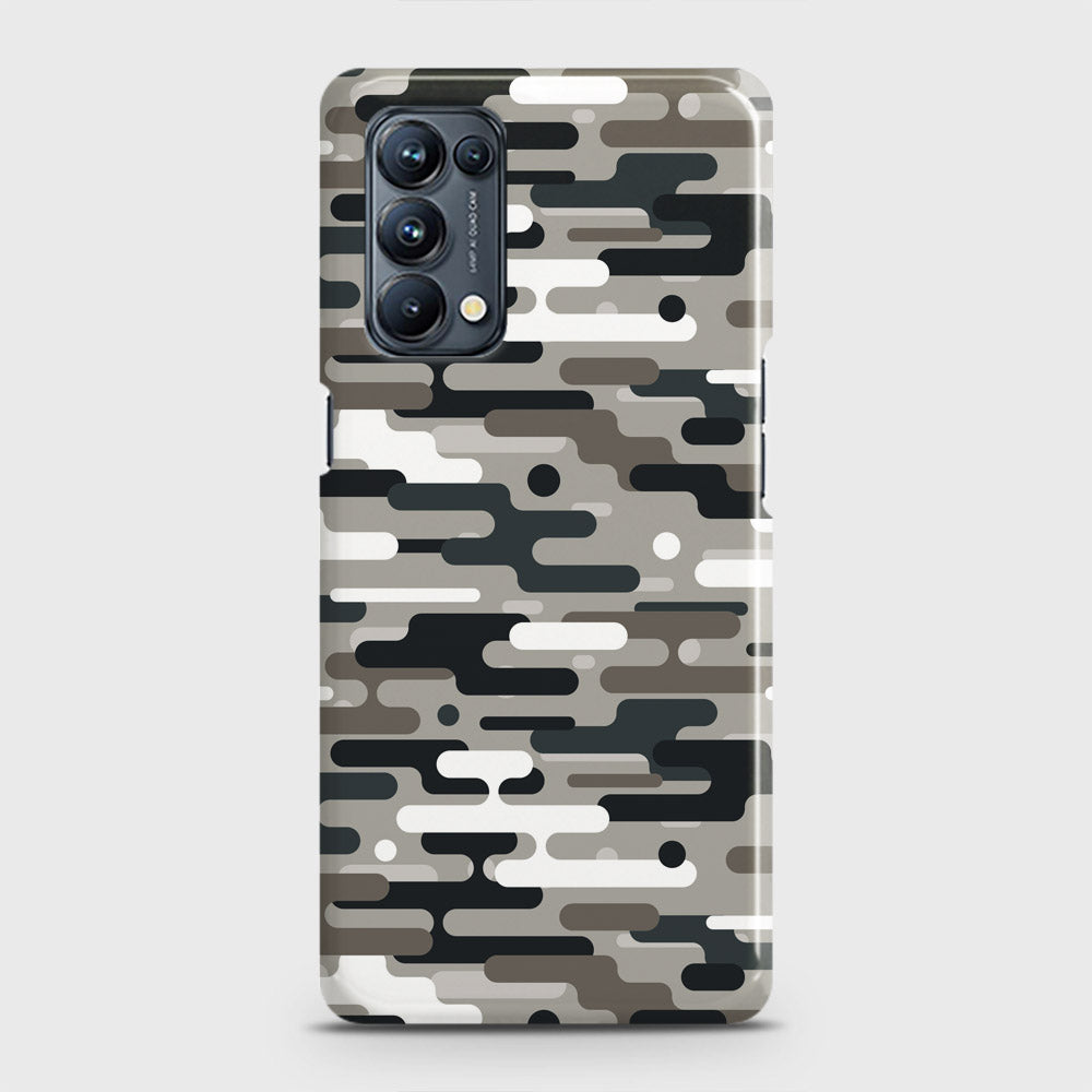 Oppo Reno 5 Pro 5G Cover - Camo Series 2 - Black & Olive Design - Matte Finish - Snap On Hard Case with LifeTime Colors Guarantee