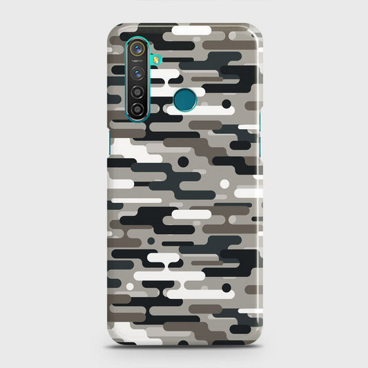 Realme 5 Cover - Camo Series 2 - Black & Olive Design - Matte Finish - Snap On Hard Case with LifeTime Colors Guarantee