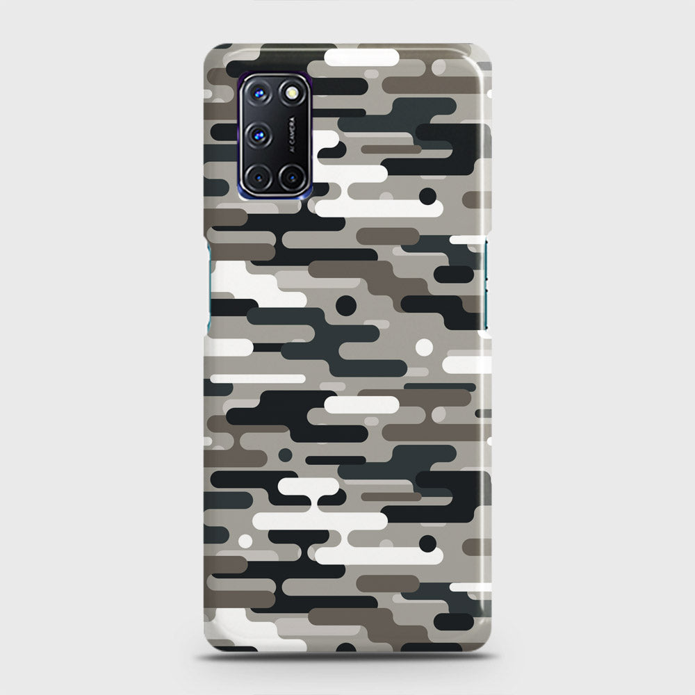 Oppo A52 Cover - Camo Series 2 - Black & Olive Design - Matte Finish - Snap On Hard Case with LifeTime Colors Guarantee