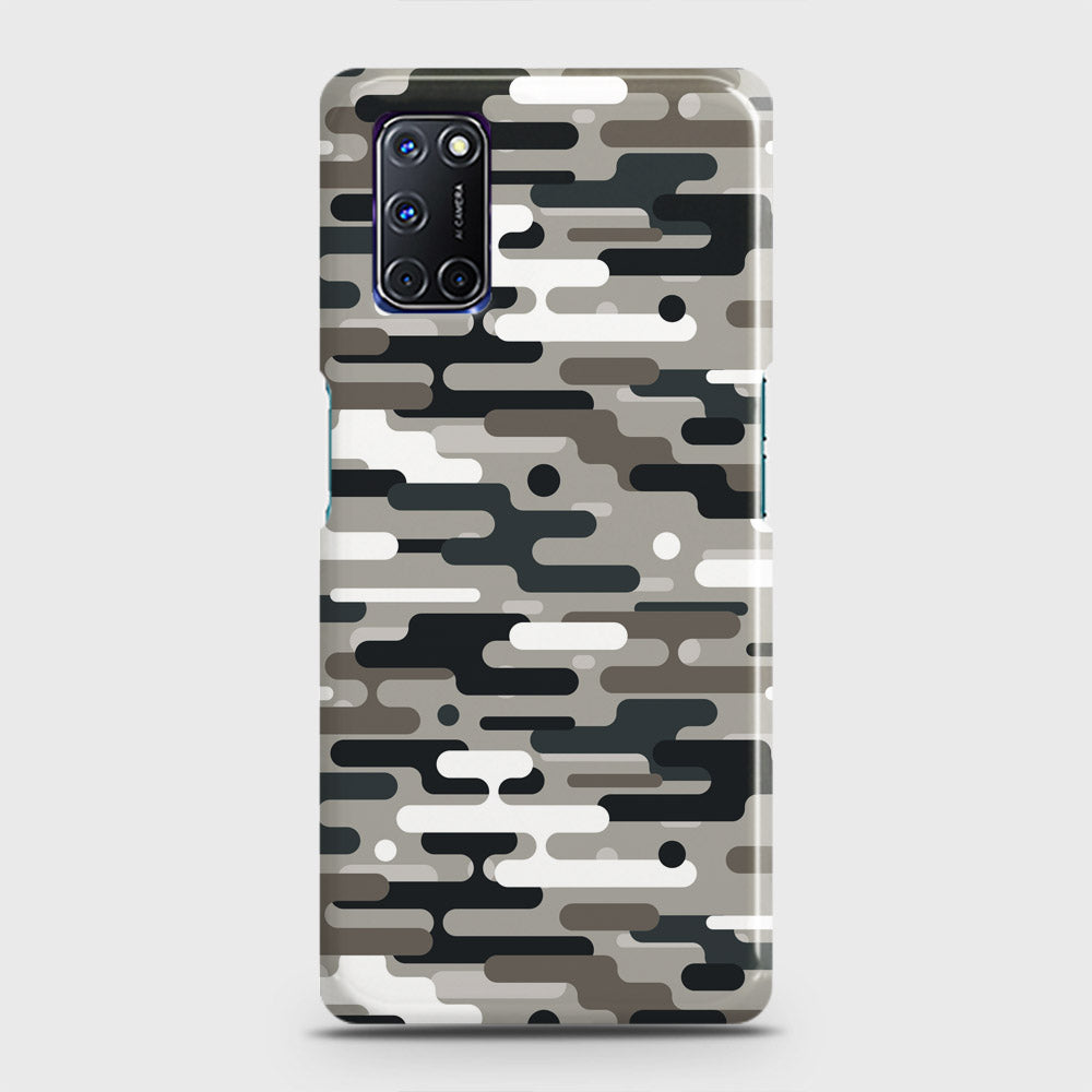 Oppo A92 Cover - Camo Series 2 - Black & Olive Design - Matte Finish - Snap On Hard Case with LifeTime Colors Guarantee