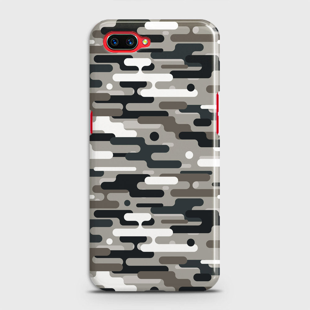 Oppo A5 Cover - Camo Series 2 - Black & Olive Design - Matte Finish - Snap On Hard Case with LifeTime Colors Guarantee