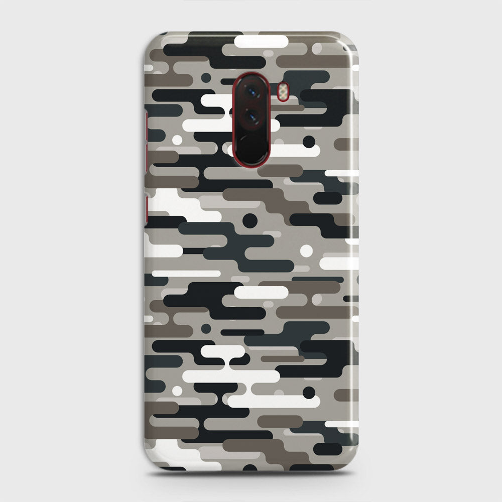 Xiaomi Pocophone F1  Cover - Camo Series 2 - Black & Olive Design - Matte Finish - Snap On Hard Case with LifeTime Colors Guarantee