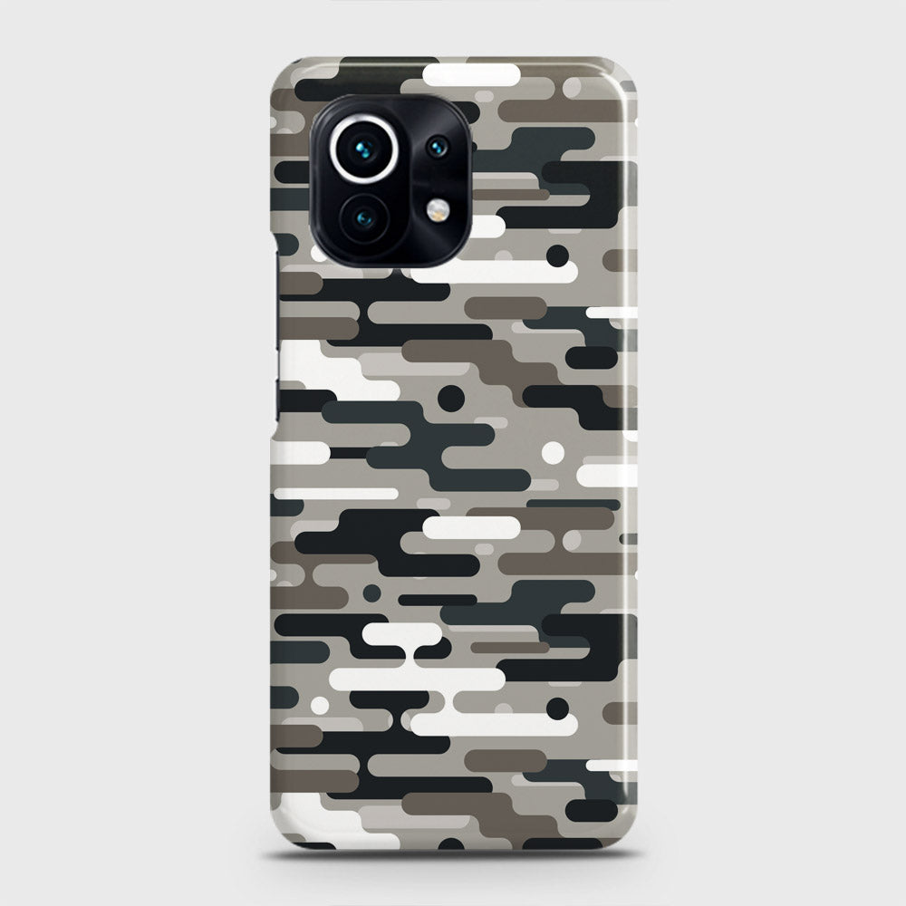 Xiaomi Mi 11 Lite Cover - Camo Series 2 - Black & Olive Design - Matte Finish - Snap On Hard Case with LifeTime Colors Guarantee