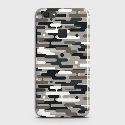 Vivo V7 Plus Cover - Camo Series 2 - Black & Olive Design - Matte Finish - Snap On Hard Case with LifeTime Colors Guarantee