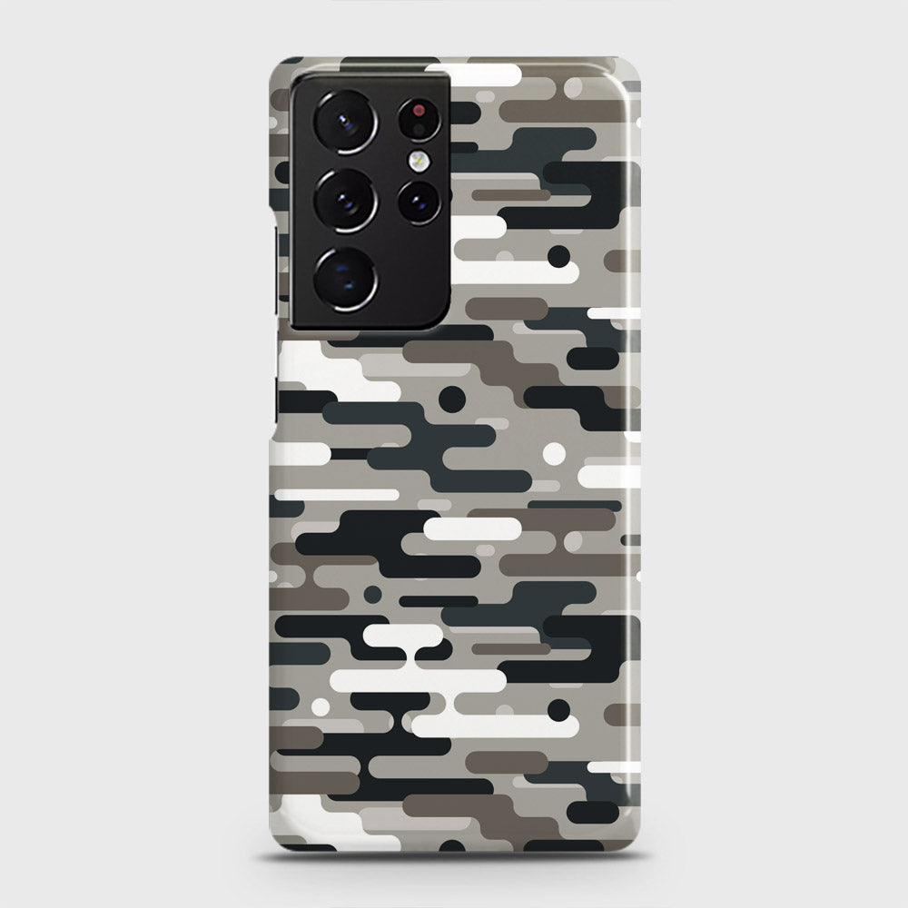 Samsung Galaxy S21 Ultra 5G Cover - Camo Series 2 - Black & Olive Design - Matte Finish - Snap On Hard Case with LifeTime Colors Guarantee