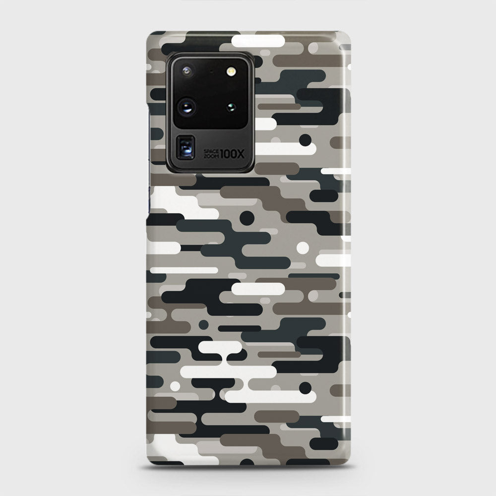 Samsung Galaxy S20 Ultra Cover - Camo Series 2 - Black & Olive Design - Matte Finish - Snap On Hard Case with LifeTime Colors Guarantee