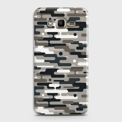 Samsung Galaxy J7 2015 Cover - Camo Series 2 - Black & Olive Design - Matte Finish - Snap On Hard Case with LifeTime Colors Guarantee