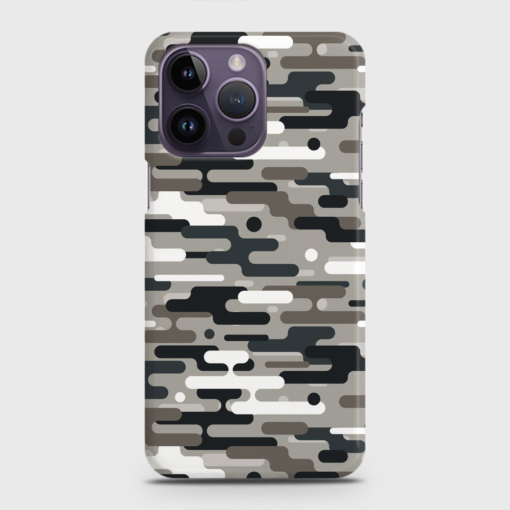 iPhone 14 Pro Cover - Camo Series 2 - Black & Olive Design - Matte Finish - Snap On Hard Case with LifeTime Colors Guarantee