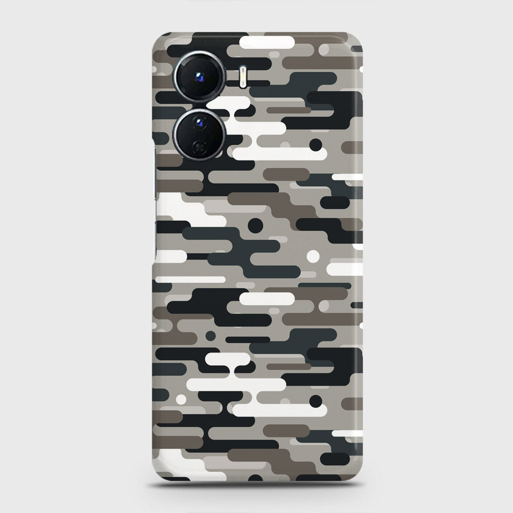 Vivo Y16 Cover - Camo Series 2 - Black & Olive Design - Matte Finish - Snap On Hard Case with LifeTime Colors Guarantee