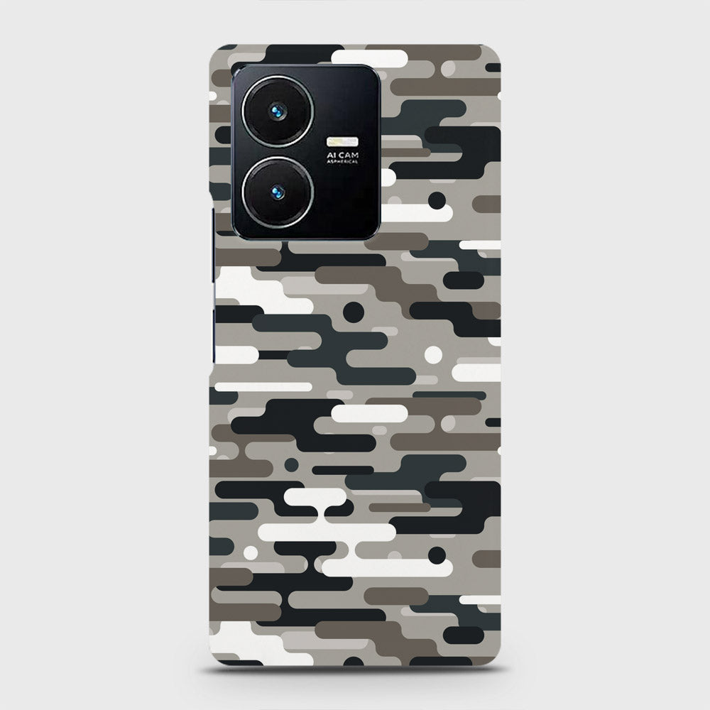 Vivo Y22 Cover - Camo Series 2 - Black & Olive Design - Matte Finish - Snap On Hard Case with LifeTime Colors Guarantee