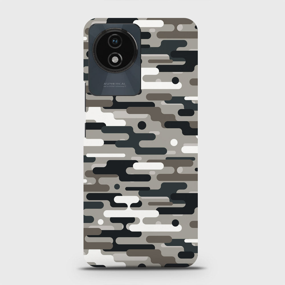 Vivo Y02 Cover - Camo Series 2 - Black & Olive Design - Matte Finish - Snap On Hard Case with LifeTime Colors Guarantee