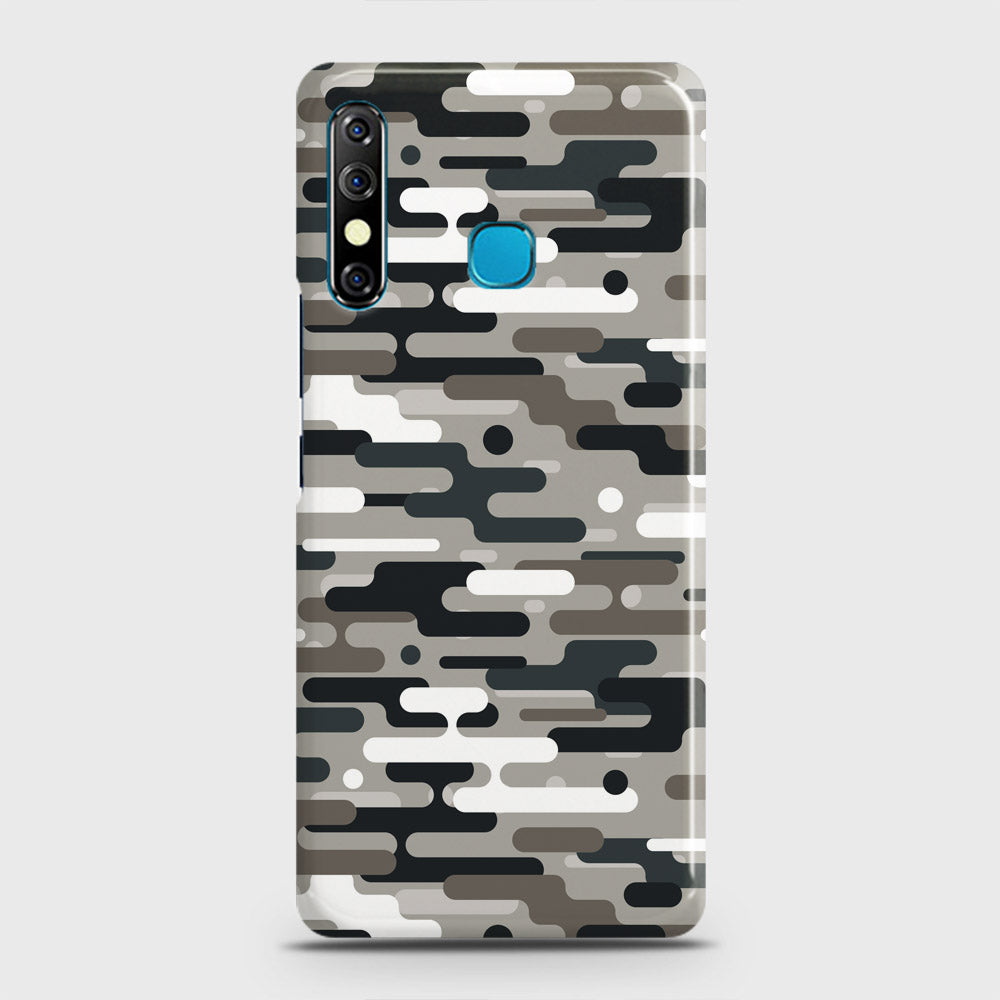 Infinix Hot 8 Cover - Camo Series 2 - Black & Olive Design - Matte Finish - Snap On Hard Case with LifeTime Colors Guarantee