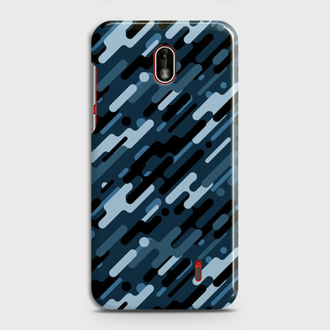 Nokia 1 Plus Cover - Camo Series 3 - Black & Blue Design - Matte Finish - Snap On Hard Case with LifeTime Colors Guarantee