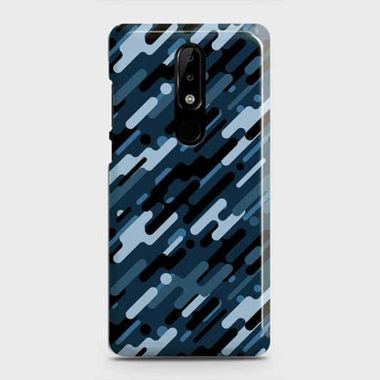 Nokia 3.1 Plus Cover - Camo Series 3 - Black & Blue Design - Matte Finish - Snap On Hard Case with LifeTime Colors Guarantee