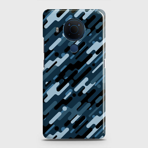 Nokia 5.4 Cover - Camo Series 3 - Black & Blue Design - Matte Finish - Snap On Hard Case with LifeTime Colors Guarantee