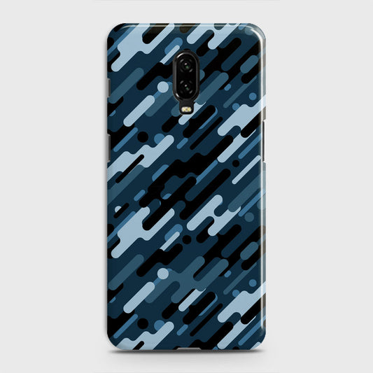 OnePlus 7  Cover - Camo Series 3 - Black & Blue Design - Matte Finish - Snap On Hard Case with LifeTime Colors Guarantee