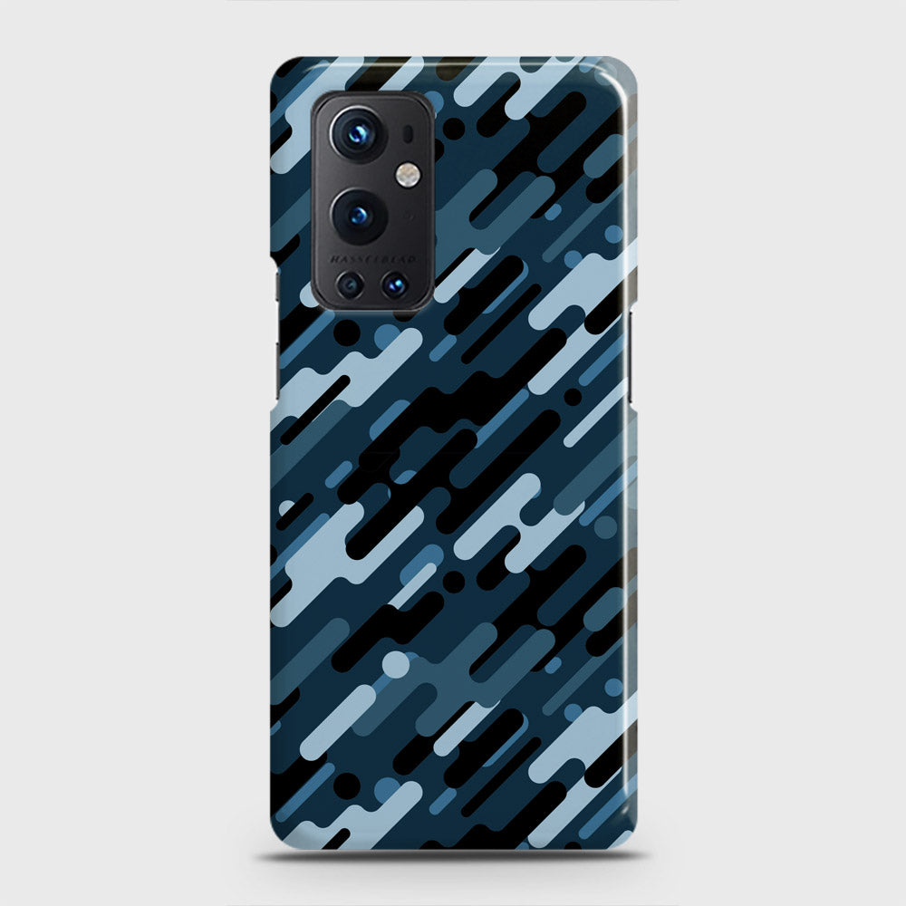 OnePlus 9 Pro  Cover - Camo Series 3 - Black & Blue Design - Matte Finish - Snap On Hard Case with LifeTime Colors Guarantee