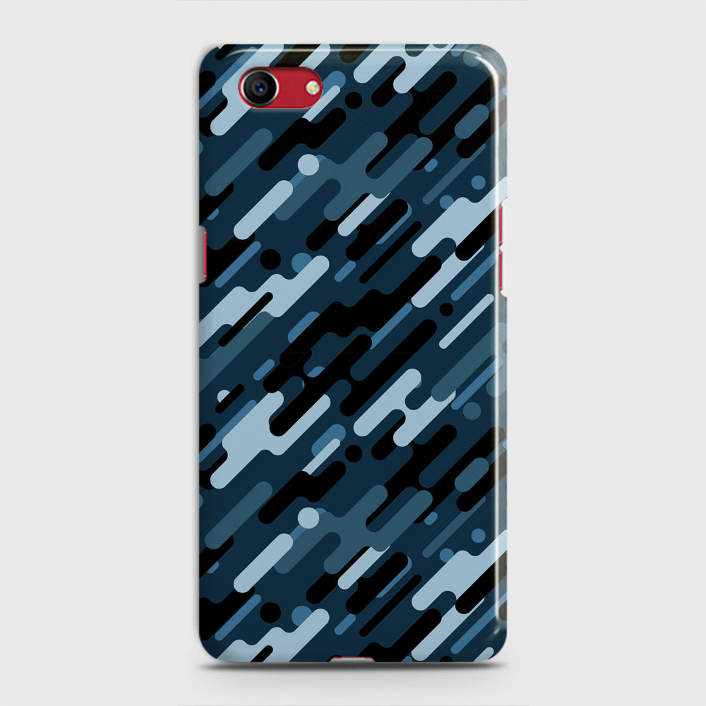 Oppo A1k  Cover - Camo Series 3 - Black & Blue Design - Matte Finish - Snap On Hard Case with LifeTime Colors Guarantee
