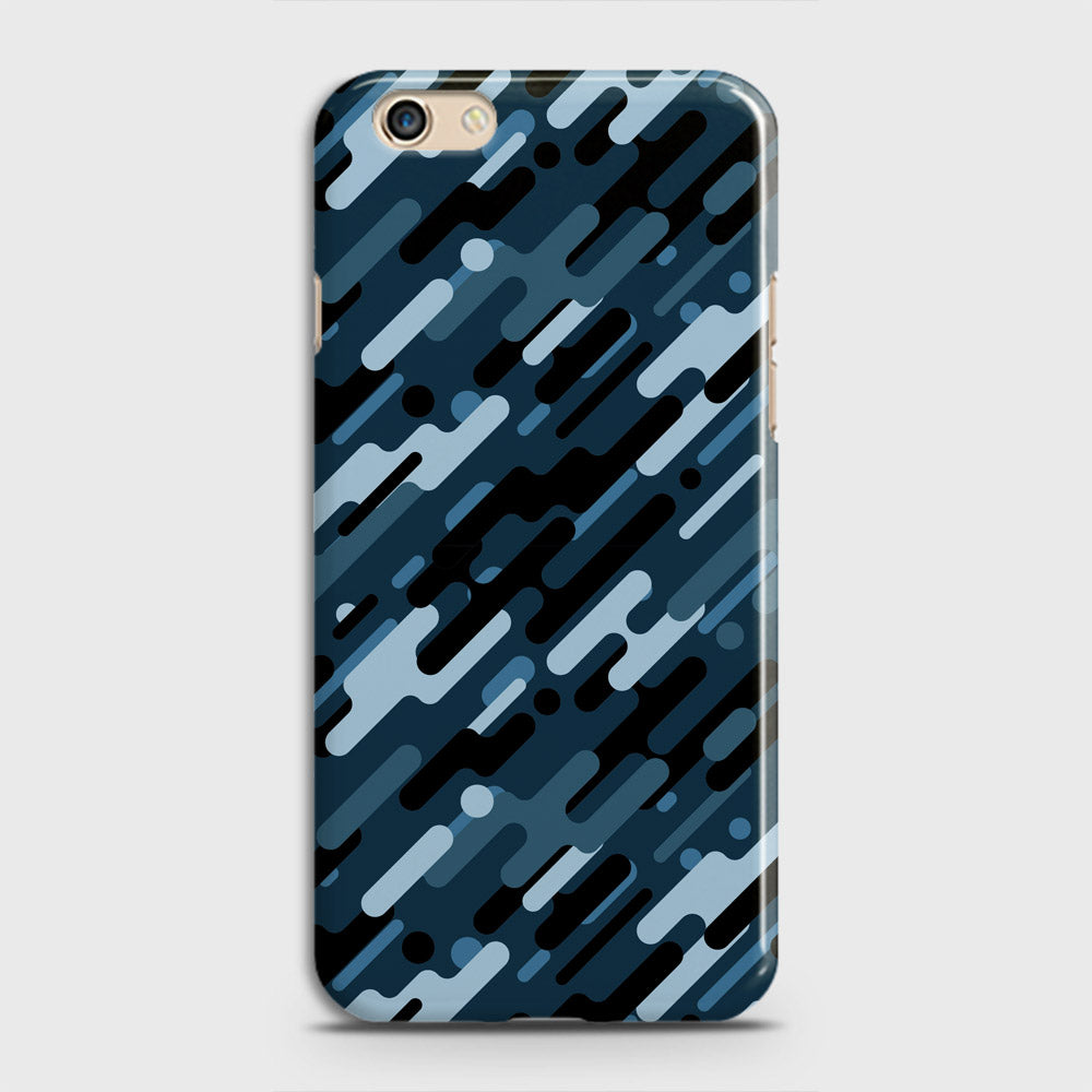 Oppo F3 Cover - Camo Series 3 - Black & Blue Design - Matte Finish - Snap On Hard Case with LifeTime Colors Guarantee