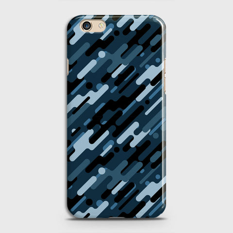 Oppo F3 Cover - Camo Series 3 - Black & Blue Design - Matte Finish - Snap On Hard Case with LifeTime Colors Guarantee