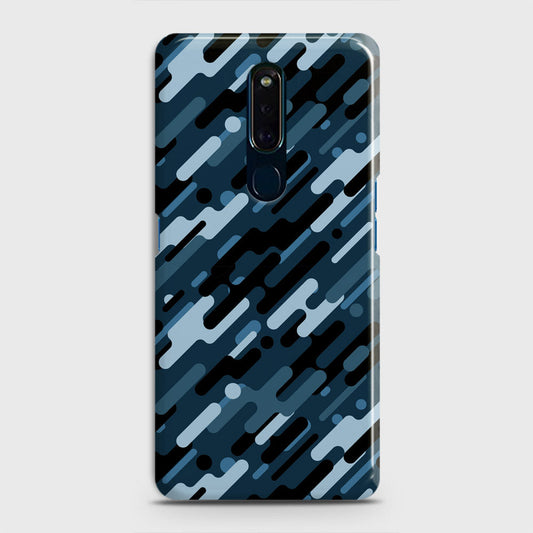 Oppo F11 Cover - Camo Series 3 - Black & Blue Design - Matte Finish - Snap On Hard Case with LifeTime Colors Guarantee