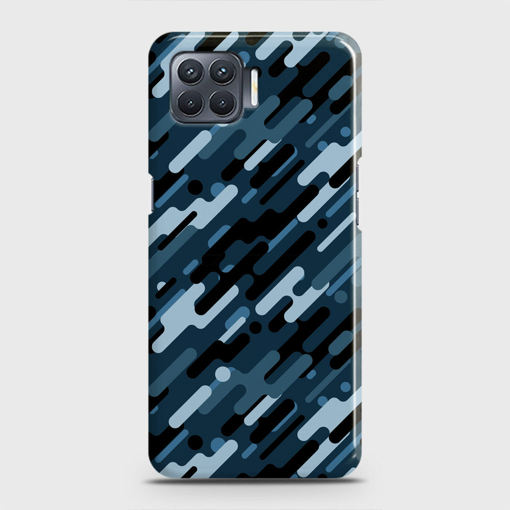 Oppo F17 Cover - Camo Series 3 - Black & Blue Design - Matte Finish - Snap On Hard Case with LifeTime Colors Guarantee