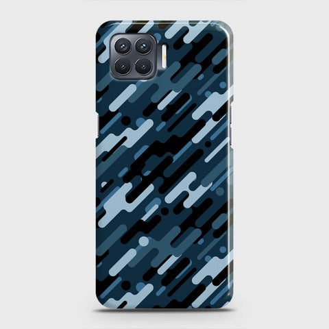 Oppo F17 Cover - Camo Series 3 - Black & Blue Design - Matte Finish - Snap On Hard Case with LifeTime Colors Guarantee