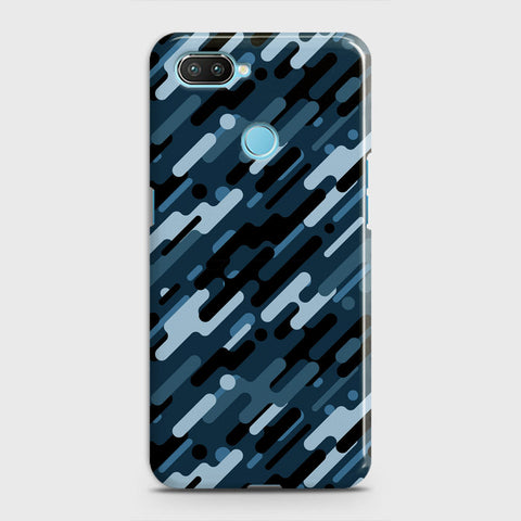 Realme 2 Cover - Camo Series 3 - Black & Blue Design - Matte Finish - Snap On Hard Case with LifeTime Colors Guarantee