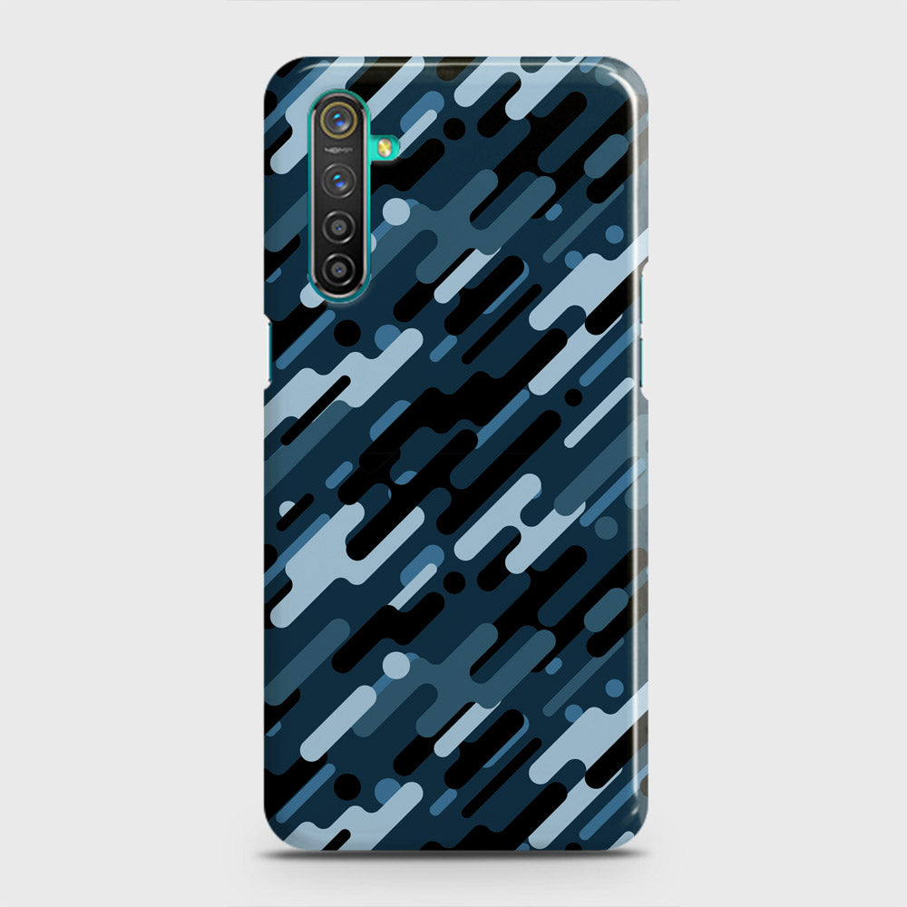 Realme 6 Cover - Camo Series 3 - Black & Blue Design - Matte Finish - Snap On Hard Case with LifeTime Colors Guarantee