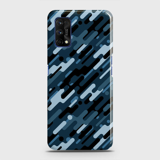 Realme 7 Pro Cover - Camo Series 3 - Black & Blue Design - Matte Finish - Snap On Hard Case with LifeTime Colors Guarantee