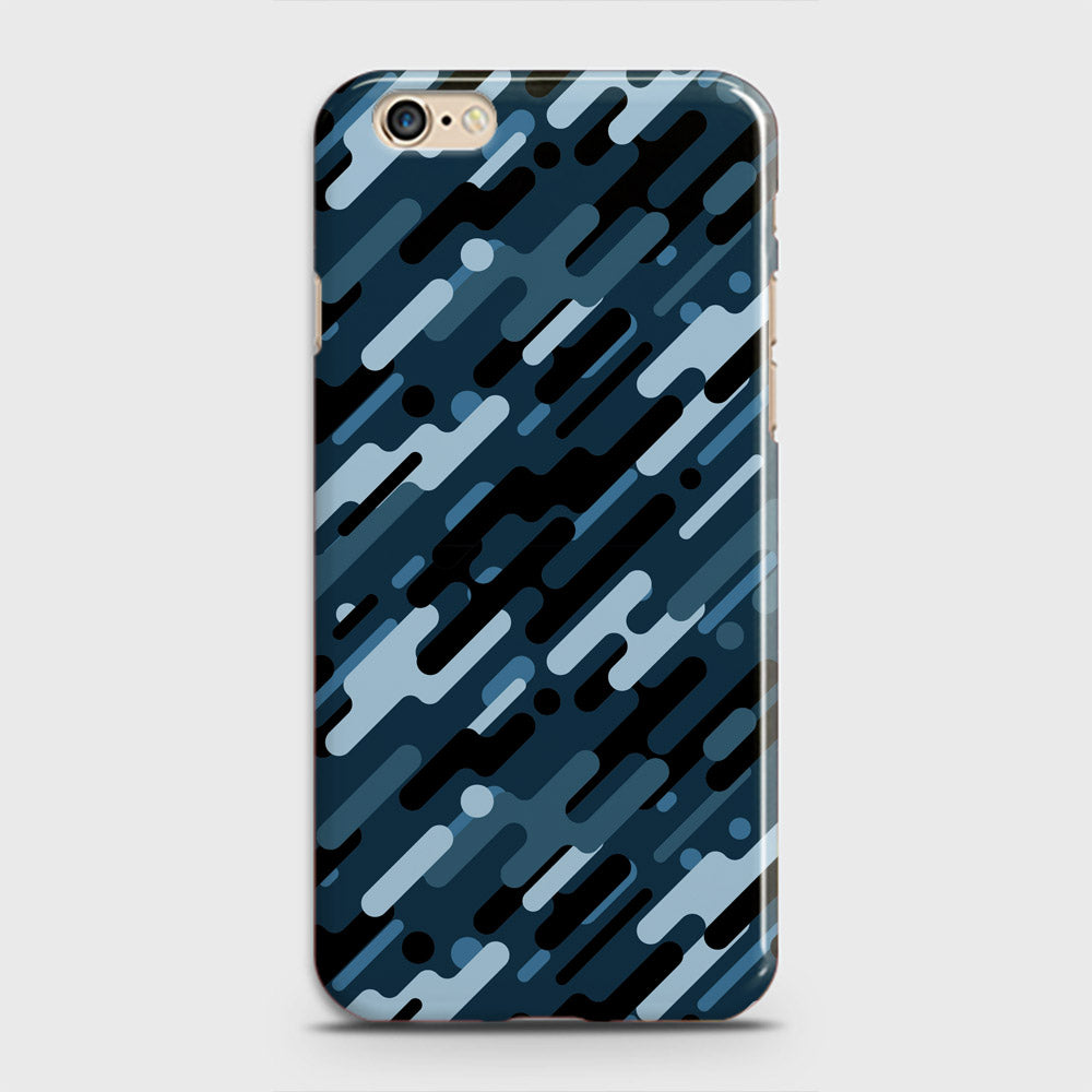 iPhone 6S Cover - Camo Series 3 - Black & Blue Design - Matte Finish - Snap On Hard Case with LifeTime Colors Guarantee