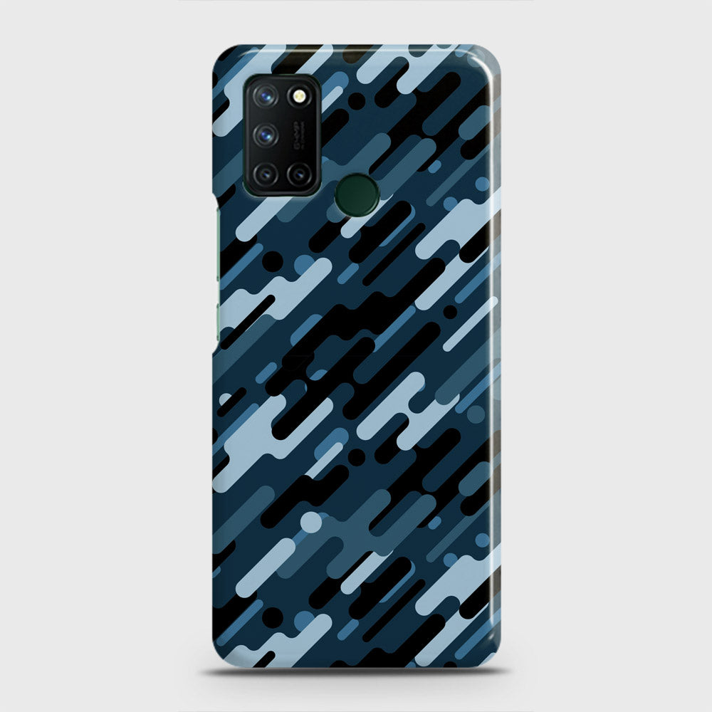 Realme C17 Cover - Camo Series 3 - Black & Blue Design - Matte Finish - Snap On Hard Case with LifeTime Colors Guarantee