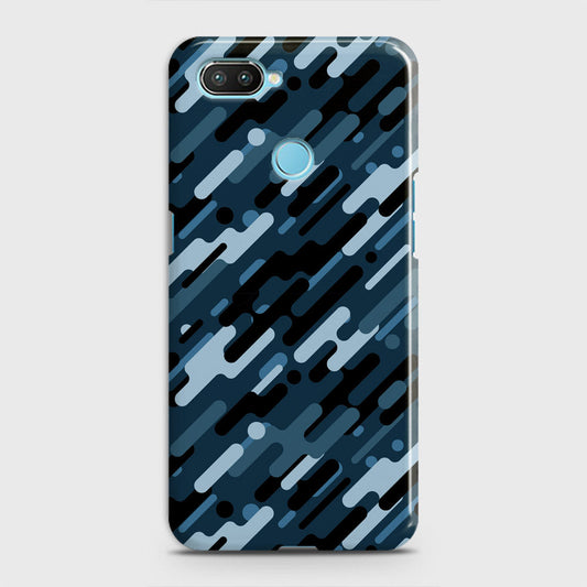 Xiaomi Mi 8 Lite Cover - Camo Series 3 - Black & Blue Design - Matte Finish - Snap On Hard Case with LifeTime Colors Guarantee