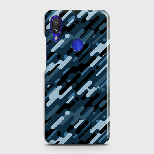 Xiaomi Redmi Note 7 Cover - Camo Series 3 - Black & Blue Design - Matte Finish - Snap On Hard Case with LifeTime Colors Guarantee