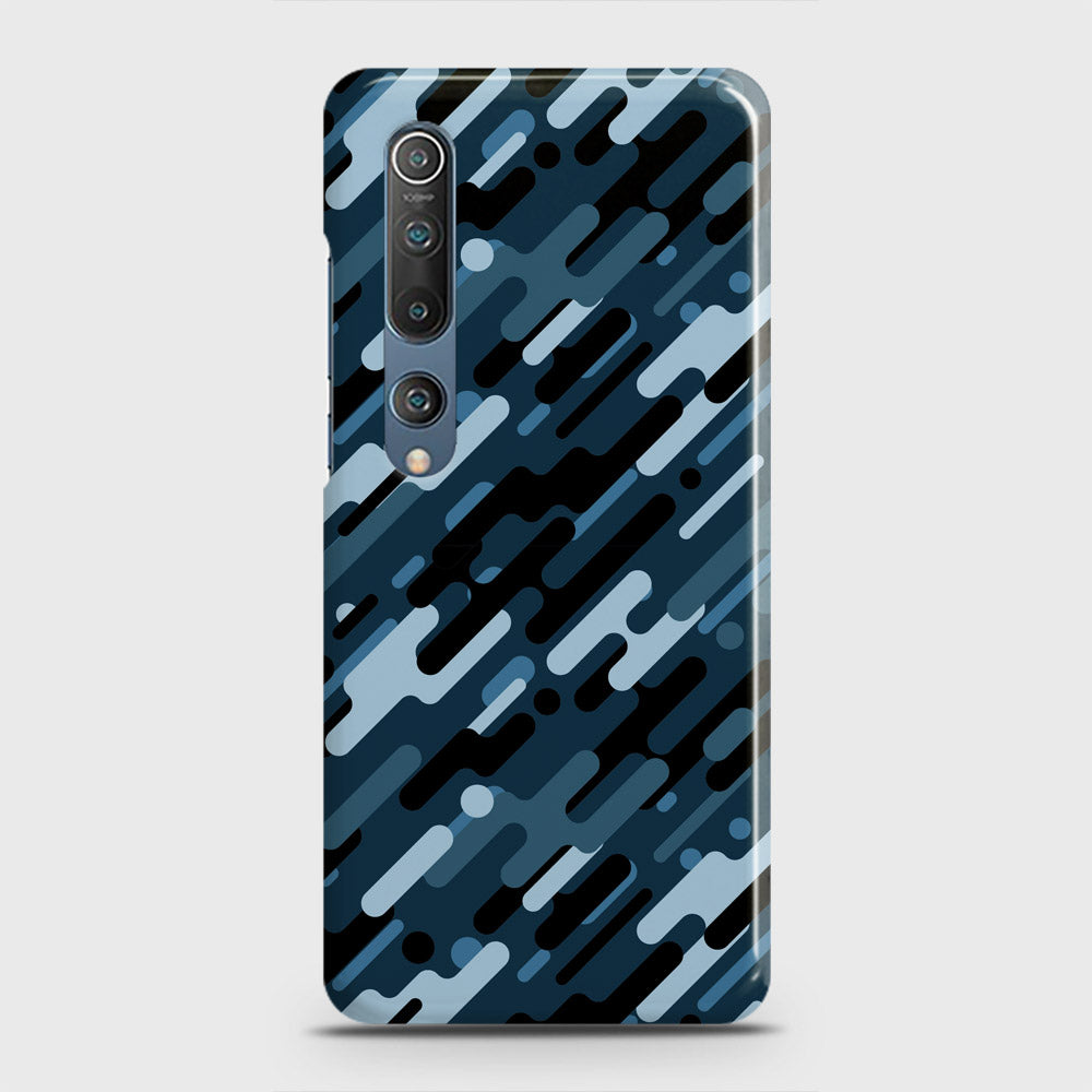 Xiaomi Mi 10 Cover - Camo Series 3 - Black & Blue Design - Matte Finish - Snap On Hard Case with LifeTime Colors Guarantee