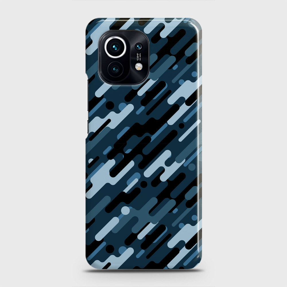 Xiaomi Mi 11 Cover - Camo Series 3 - Black & Blue Design - Matte Finish - Snap On Hard Case with LifeTime Colors Guarantee