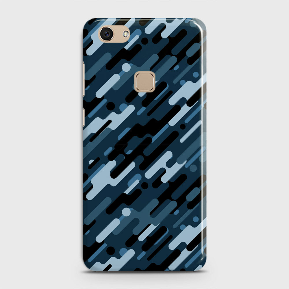 Vivo V7 Cover - Camo Series 3 - Black & Blue Design - Matte Finish - Snap On Hard Case with LifeTime Colors Guarantee