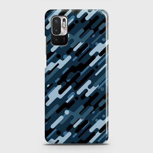 Xiaomi Redmi Note 10 5G Cover - Camo Series 3 - Black & Blue Design - Matte Finish - Snap On Hard Case with LifeTime Colors Guarantee