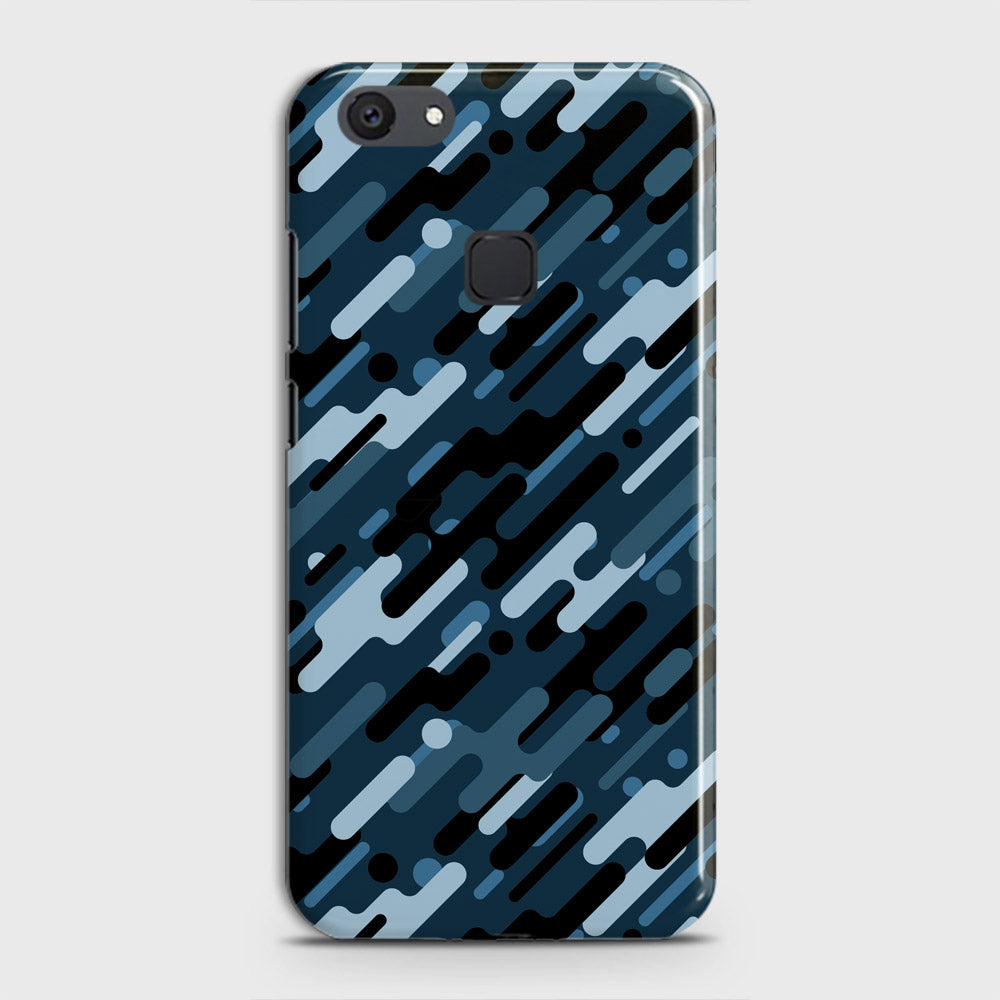 Vivo V7 Plus Cover - Camo Series 3 - Black & Blue Design - Matte Finish - Snap On Hard Case with LifeTime Colors Guarantee