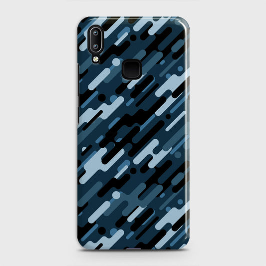 Vivo V11 Cover - Camo Series 3 - Black & Blue Design - Matte Finish - Snap On Hard Case with LifeTime Colors Guarantee