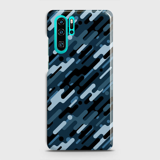 Huawei P30 Pro Cover - Camo Series 3 - Black & Blue Design - Matte Finish - Snap On Hard Case with LifeTime Colors Guarantee